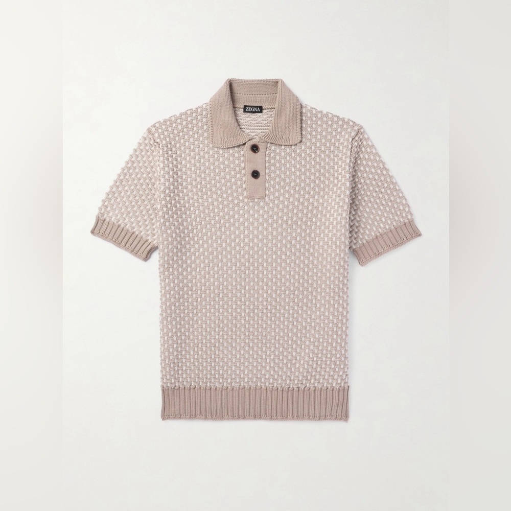 Zegna silk cotton and linen - blend polo shirt